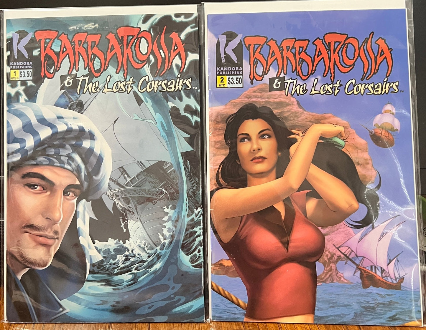 Barbarossa and the Lost Corsairs #1 & #2 Bundle - Kandora's Swashbuckling Adventure (2005) - Dark Arts Comics