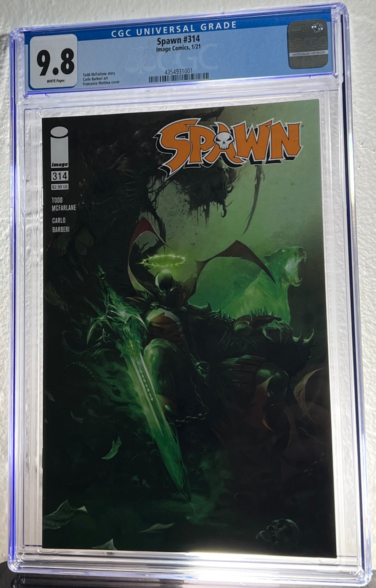 CGC 9.8 Graded and slabbed Spawn #314
