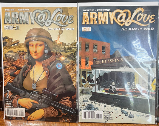 Army@Love: The Art of War #1 &amp; #2 Bundle (2008) - DC's Satirical War Epic - Dark Arts Comics