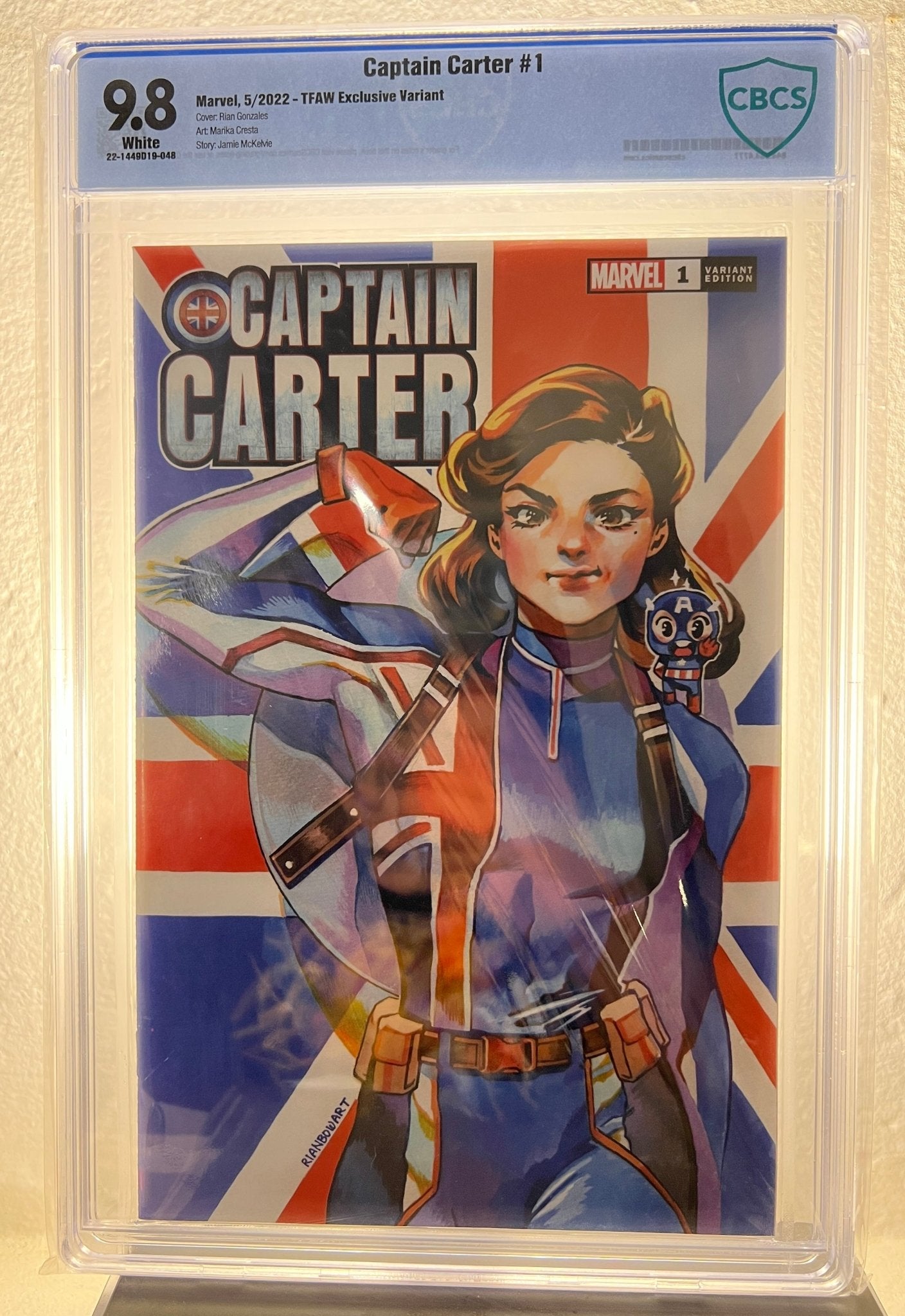 CBCS 9.8 Graded and Slabbed Captain Carter #1 TFAW EXCLUSIVE - Dark Arts Comics