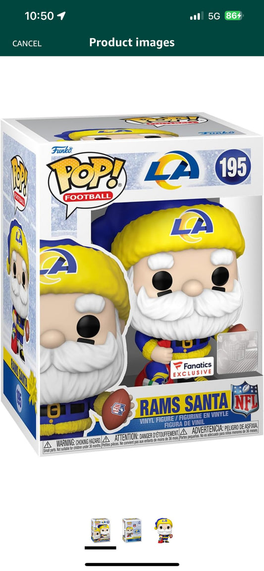 Funko Los Angeles Rams Santa Pop! Fanatics Exclusive Vinyl Figure - Dark Arts Comics