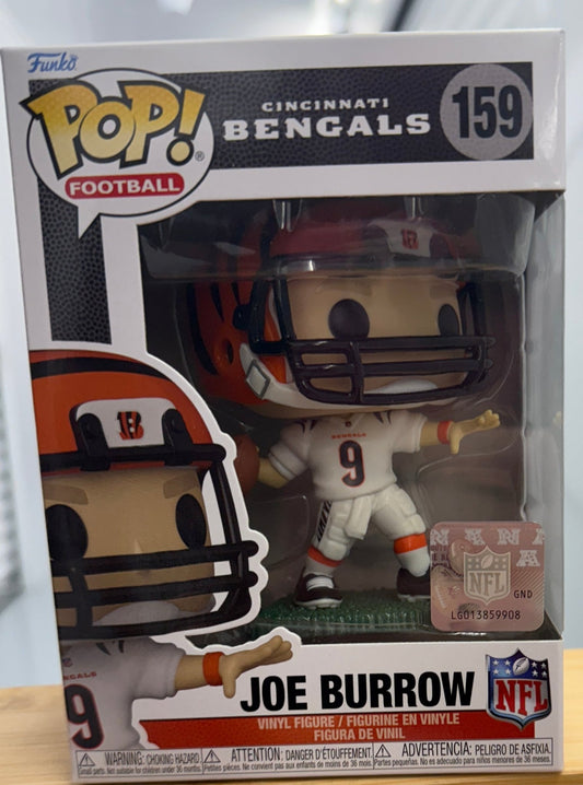 NFL Bengals Joe Burrow (Away Uniform) Funko Pop! Vinyl Figure #159 - Dark Arts Comics